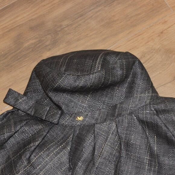 New Pilyq Dark Gray San Sebastián sun hat Subtle Check Pattern Bucket Hat OS - Picture 7 of 10